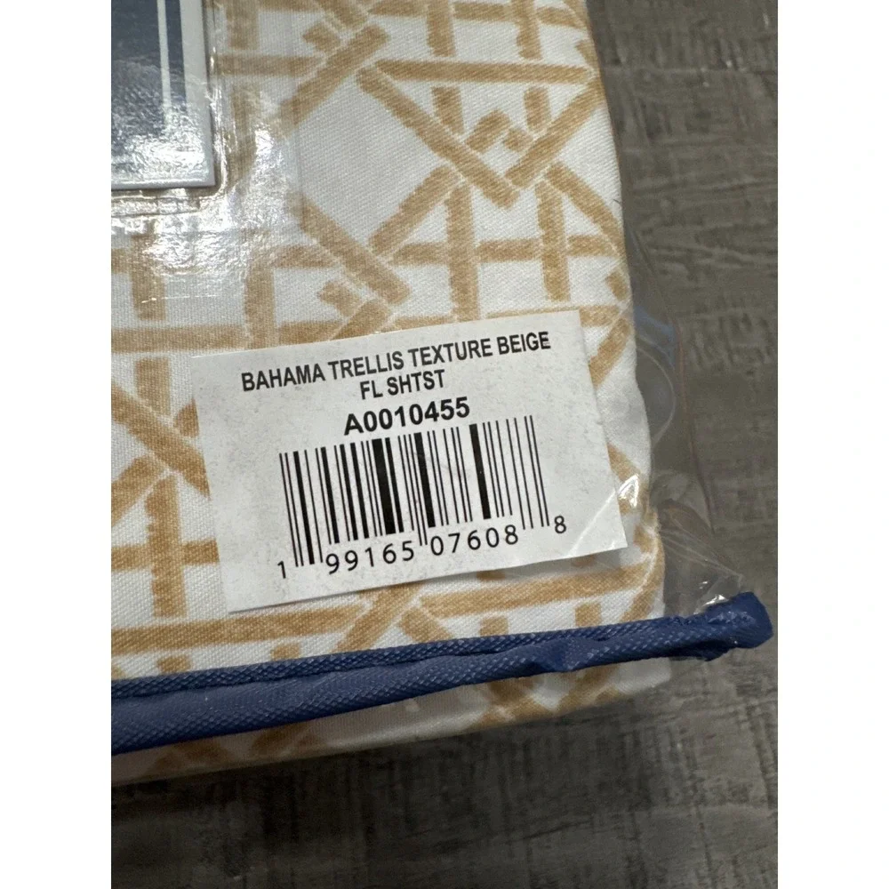 Tommy Bahama Full Cooling Sheet Set 6pc Coastal Breeze Trellis Texture‎ Beige